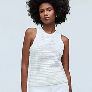 Madewell Crochet-Knit Crewneck Sweater Tank Size Medium